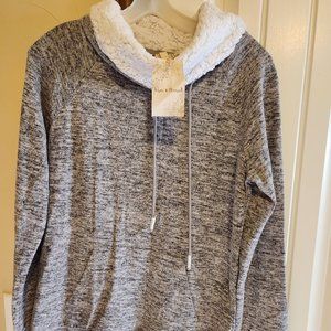 Grey Pullover with Cowl Neck